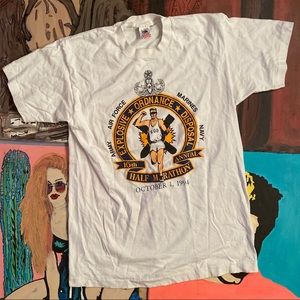 VTG 90s Military Marathon T Shirt